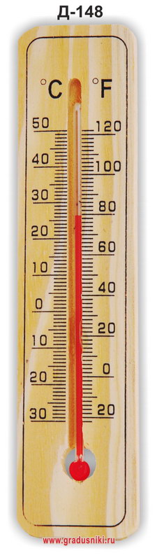 VETTA Термометр деревянный Классик малый, блистер, 20х4см